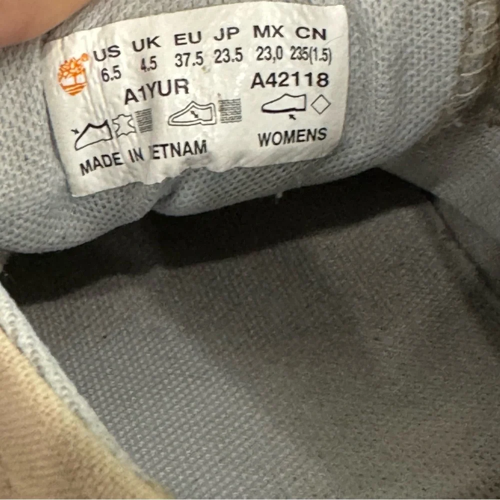 Timberland Tan and White Mid-Top Sneakers - Picture 8 of 8